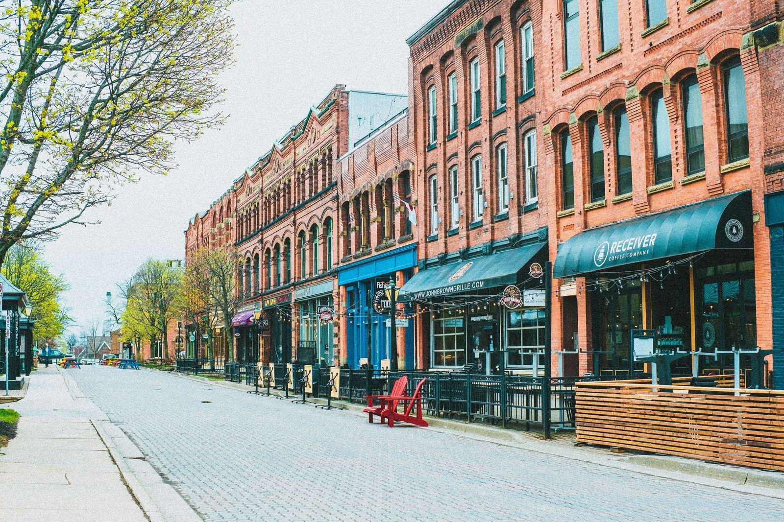 Downtown Kitchener-Waterloo: the airport is fifteen minutes east of it at Breslau