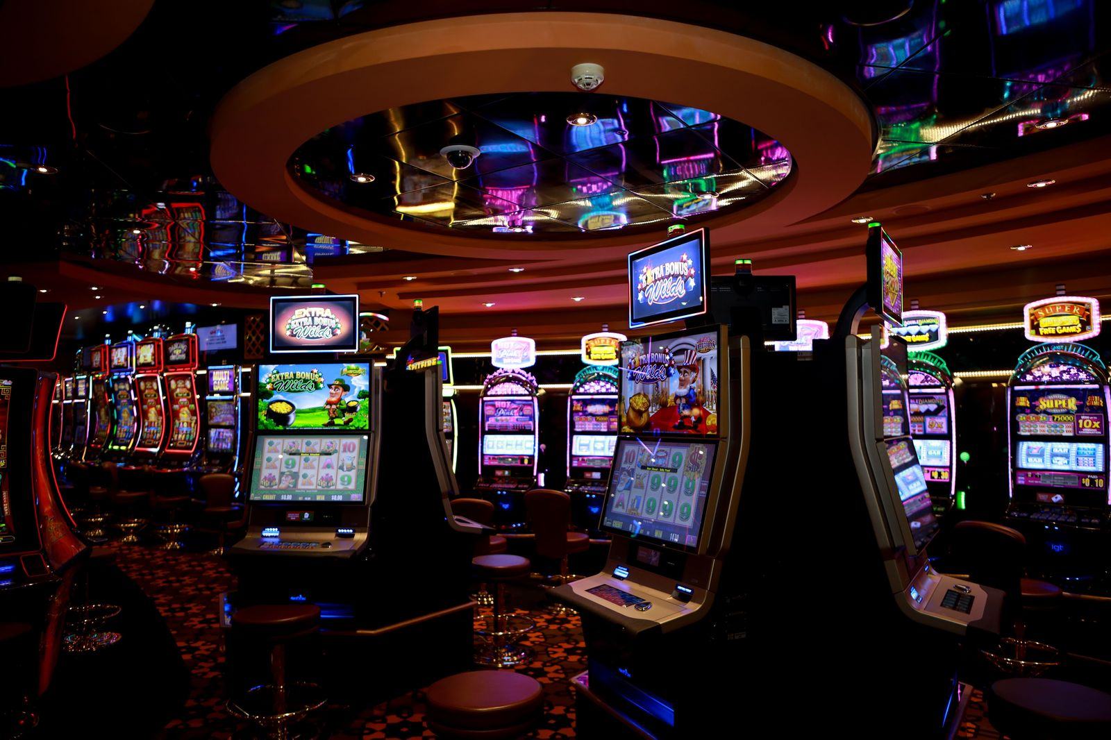 The casino floor: Elements Casino Brantford is the near-east evening from London