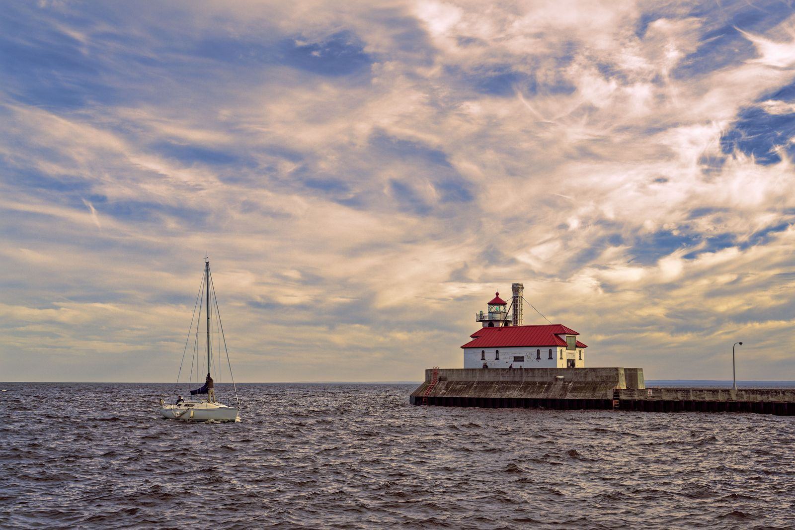 Erieau's pier and lighthouse on Lake Erie: the shore end of a Chatham-Kent summer day