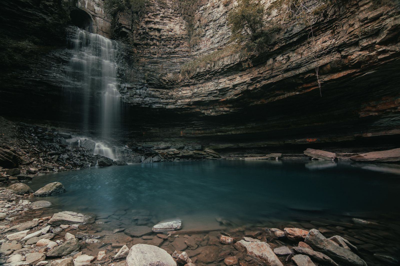 A waterfall on the escarpment: the Bruce Trail runs through the city, and the chauffeur knows the trailheads