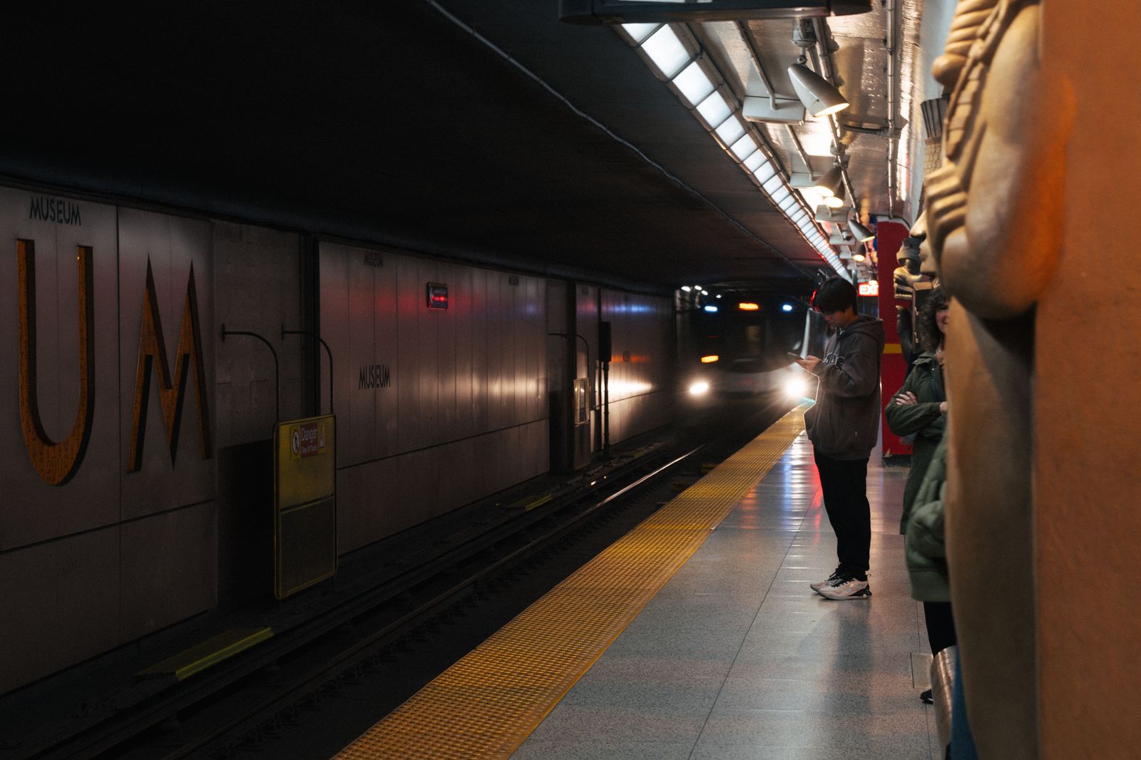Union Station: the train serves the traveller with a carry-on; the car serves everyone else
