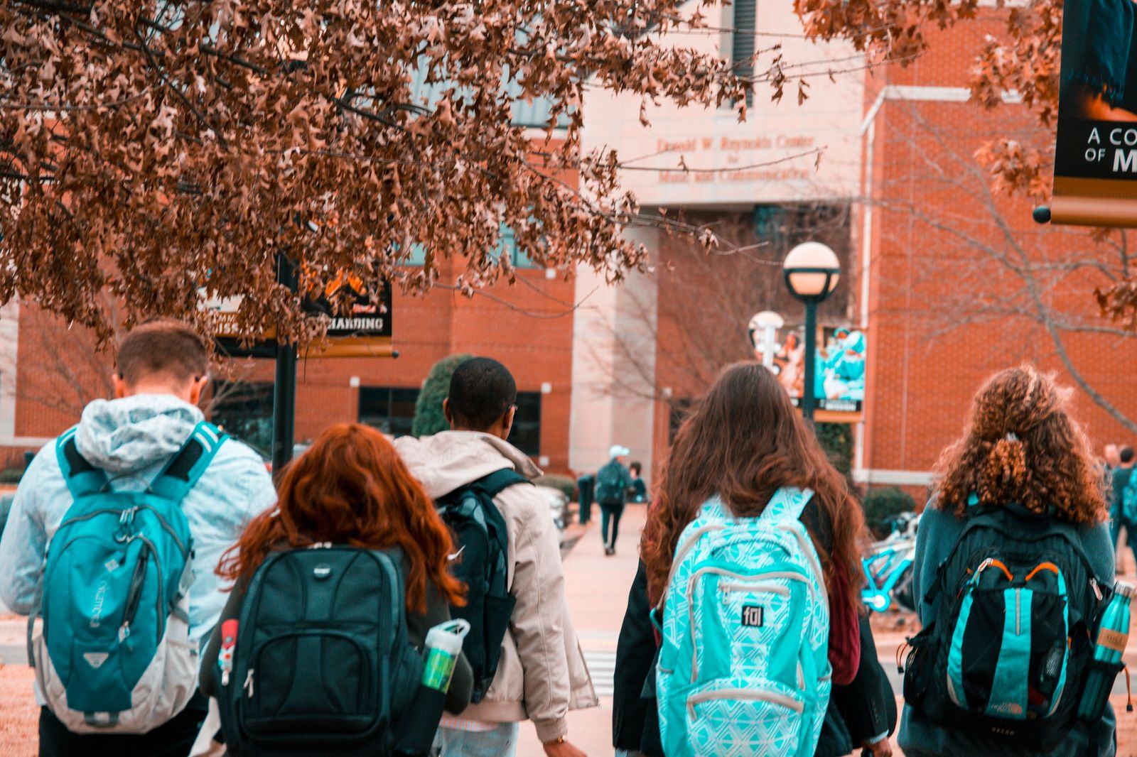 Students on a campus path: the September move-in and the April exodus are the chauffeurs' busiest campus weeks